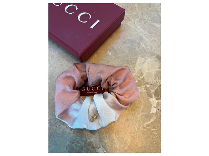 Gucci GG Marmont Scrunchie in seta Rosa Bianco - vista 9