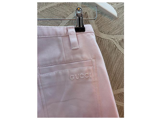 Falda Midi Gucci de Lona de Algodón Rosa - vista 9