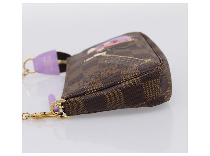 Louis Vuitton Pochette Accessoires Limited Edition Damier Mini Marrone - vista 3