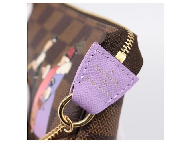Louis Vuitton Pochette Accessoires Limited Edition Damier Mini Marrone - vista 6