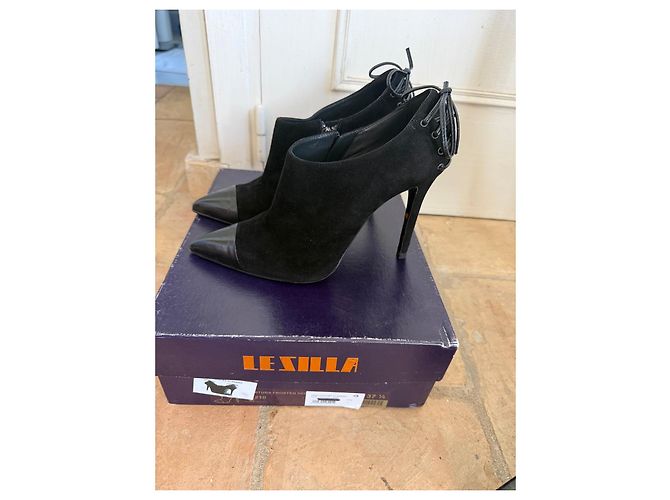 Autre Marque Botines de gamuza negra Lezilla Negro - vista 3