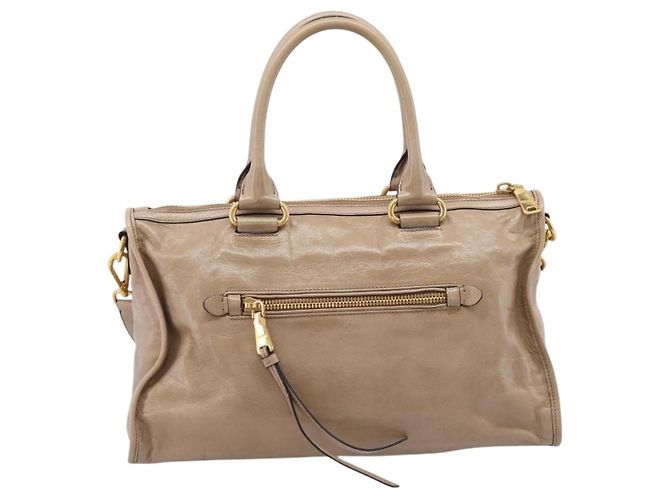 Miu Miu Convertible Bauletto Vitello Shine Medium Beige - vue 2