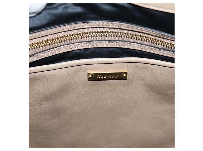 Miu Miu Convertible Bauletto Vitello Shine Medium Beige - vue 6