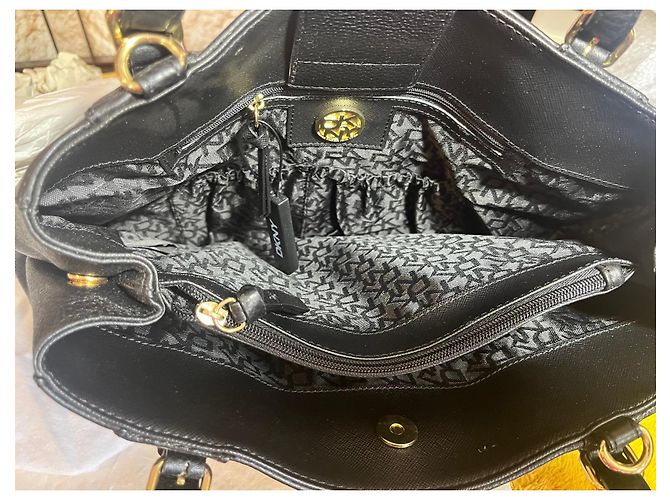 Borsa Tote DKNY in pelle nera Nero - vista 5