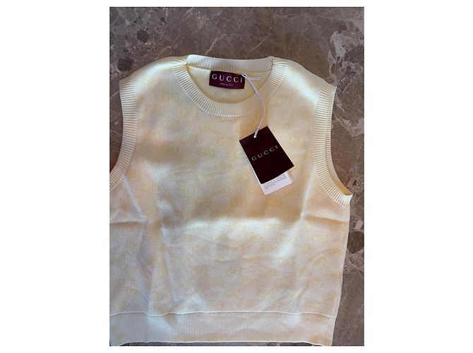 Gucci GG Monogram Strickweste Gelb - Ansicht 2
