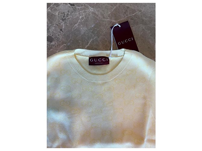 Gucci GG Monogram Strickweste Gelb - Ansicht 4