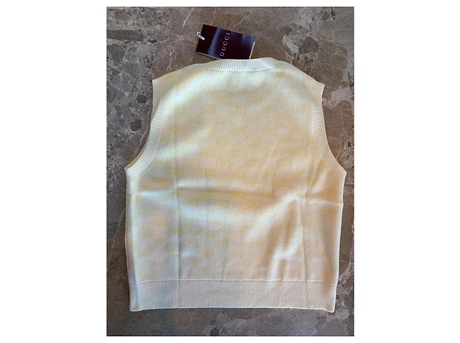 Gucci GG Monogram Strickweste Gelb - Ansicht 5