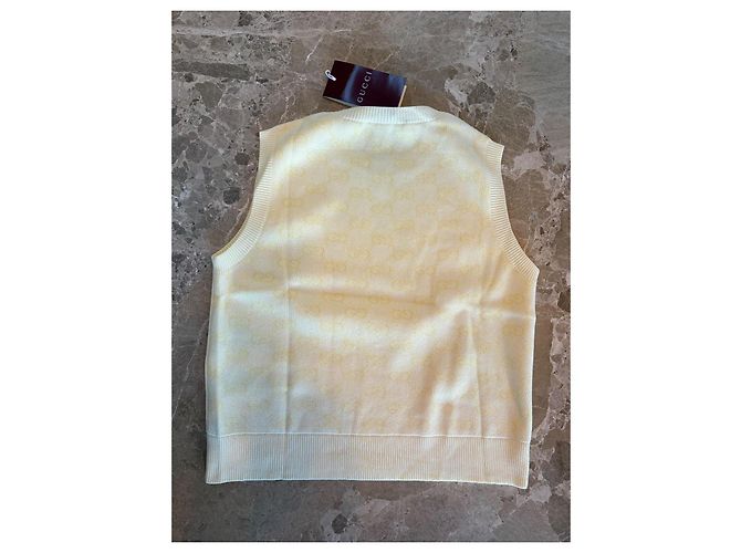 Gucci GG Monogram Strickweste Gelb - Ansicht 6