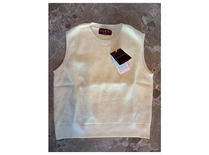 Gucci GG Monogram Strickweste Gelb - Ansicht 8