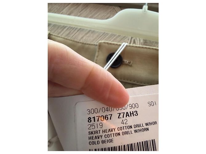 Gonna Midi Gucci in Cotone Drill Pesante Beige - vista 10