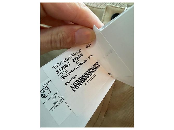 Gonna Midi Gucci in Cotone Drill Pesante Beige - vista 2