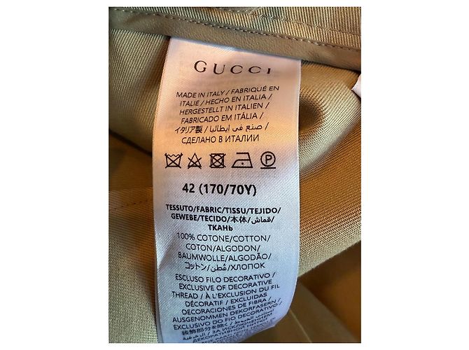 Gonna Midi Gucci in Cotone Drill Pesante Beige - vista 4