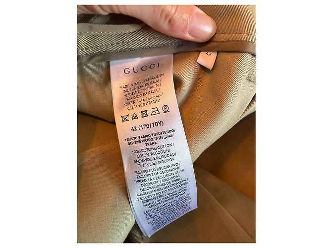 Gonna Midi Gucci in Cotone Drill Pesante Beige - vista 6