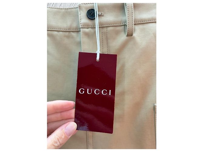 Gonna Midi Gucci in Cotone Drill Pesante Beige - vista 9