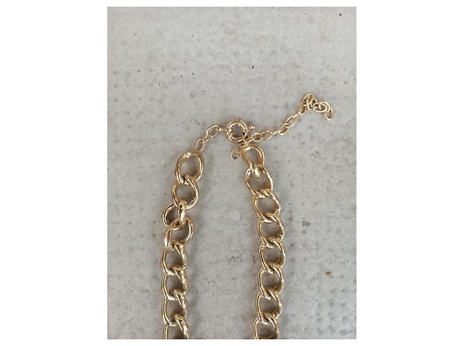 Galliano Collana a Catena Grossa con Pendente Lettera G in Cristalli D'oro - vista 2