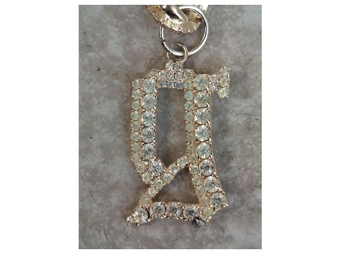Galliano Collana a Catena Grossa con Pendente Lettera G in Cristalli D'oro - vista 6