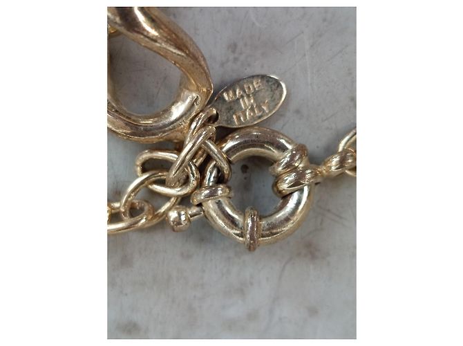 Galliano Collana a Catena Grossa con Pendente Lettera G in Cristalli D'oro - vista 8