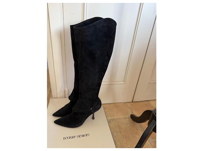 Botas altas de ante negro Giorgio Armani - vista 2