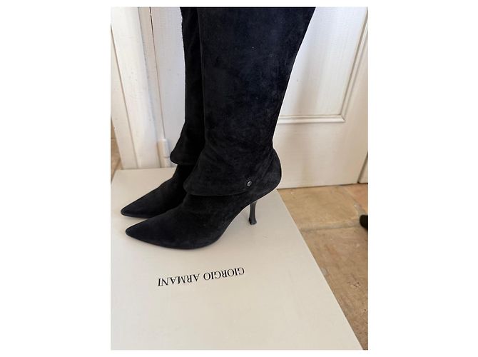 Botas altas de ante negro Giorgio Armani - vista 3