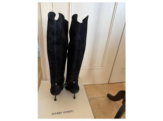 Botas altas de ante negro Giorgio Armani - vista 4