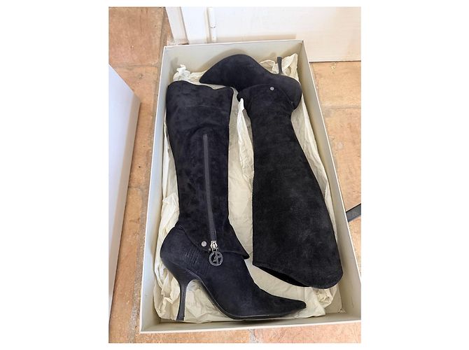 Botas altas de ante negro Giorgio Armani - vista 9
