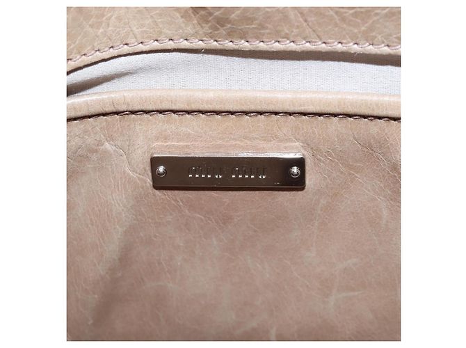 Miu Miu Bow Satchel em Couro Cervo Mini Bege - vista 6