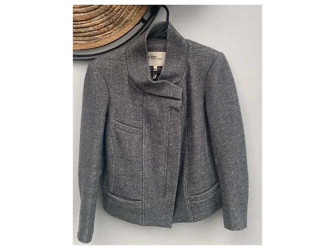 Chaqueta corta de lana gris Étoile Isabel Marant - vista 10