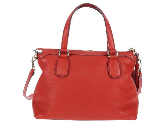 Gucci Soho Convertible Soft Top Handle Leather Arancione - vista 2