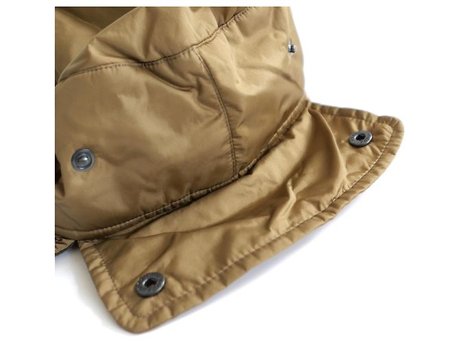 Prada Sport Linea Rossa Bonnet Trapper Nylon Marron Doré Beige Vert - vue 5