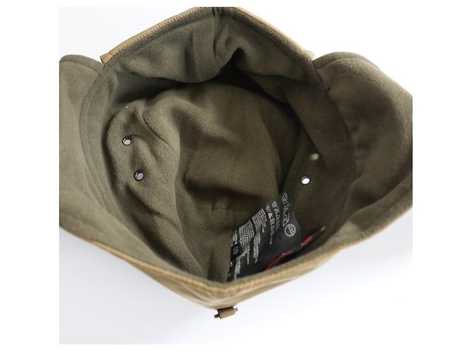 Prada Sport Linea Rossa Bonnet Trapper Nylon Marron Doré Beige Vert - vue 7