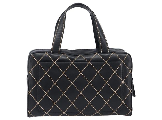 Chanel Surpique Boston Quilted Leather Large Nero - vista 2