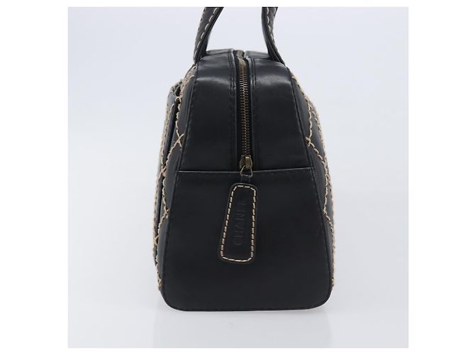 Chanel Surpique Boston Quilted Leather Large Nero - vista 3