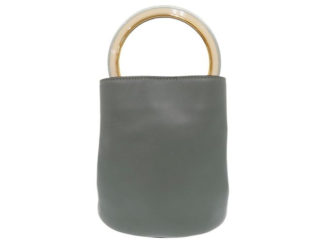 Marni Panier SCMP001801 Borsa a secchiello 2-Way Beige Verde - vista 3
