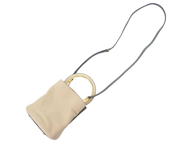Marni Panier SCMP001801 Borsa a secchiello 2-Way Beige Verde - vista 7