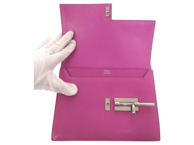 Hermès Bolso de mano Hermes Veroux Chevre Mysore Púrpura - vista 5
