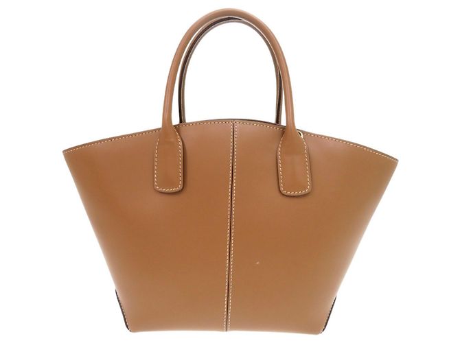 Bolsa de mão 2-Way em couro marrom com logo Tod's - vista 2