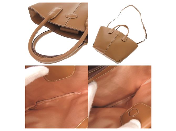 Bolsa de mão 2-Way em couro marrom com logo Tod's - vista 6