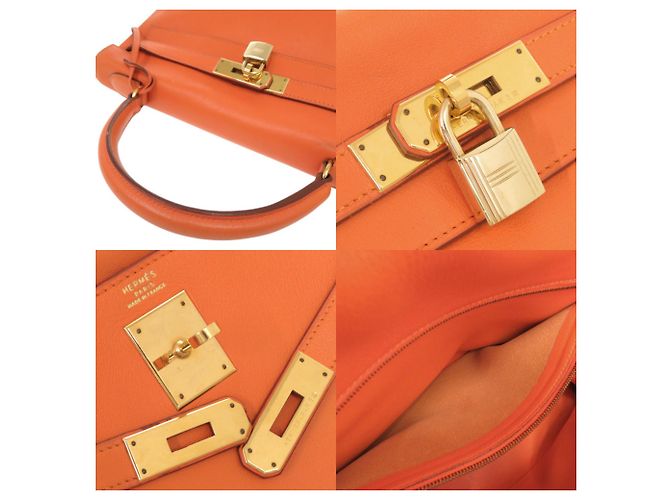 Hermès Borsa Hermes Kelly 32 Arancione - vista 7