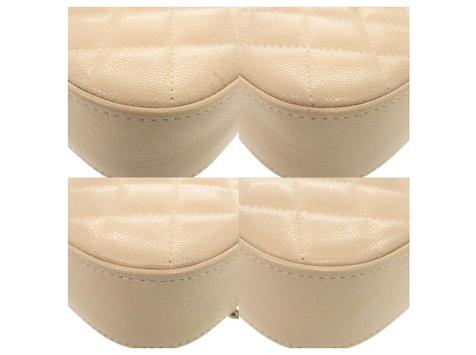 Borsa a tracolla con catena Chanel Coco Mark Matelassé Beige - vista 5