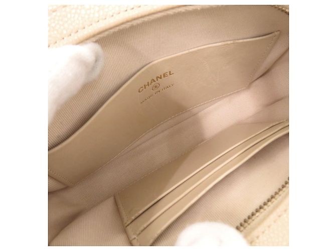 Borsa a tracolla con catena Chanel Coco Mark Matelassé Beige - vista 6