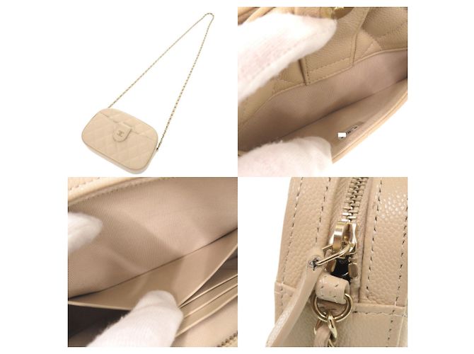 Borsa a tracolla con catena Chanel Coco Mark Matelassé Beige - vista 7