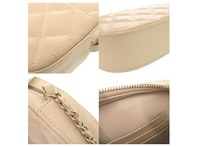 Borsa a tracolla con catena Chanel Coco Mark Matelassé Beige - vista 8