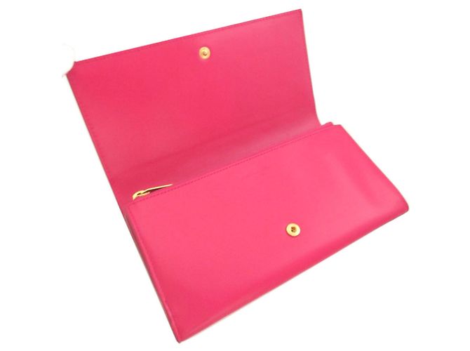 Cartera larga bi-fold de piel rosa Yves Saint Laurent - vista 4