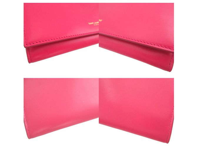 Cartera larga bi-fold de piel rosa Yves Saint Laurent - vista 7