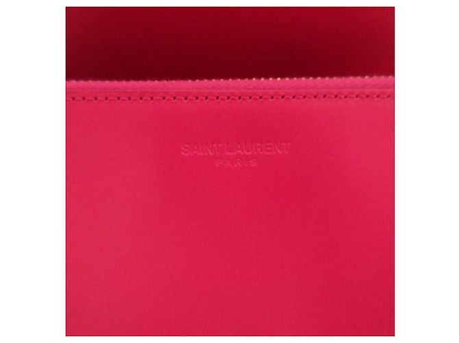 Cartera larga bi-fold de piel rosa Yves Saint Laurent - vista 8