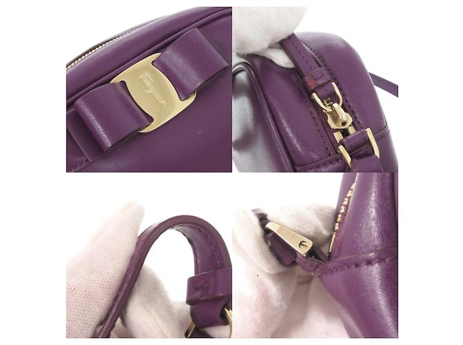Borsa a tracolla in pelle viola Salvatore Ferragamo - vista 9