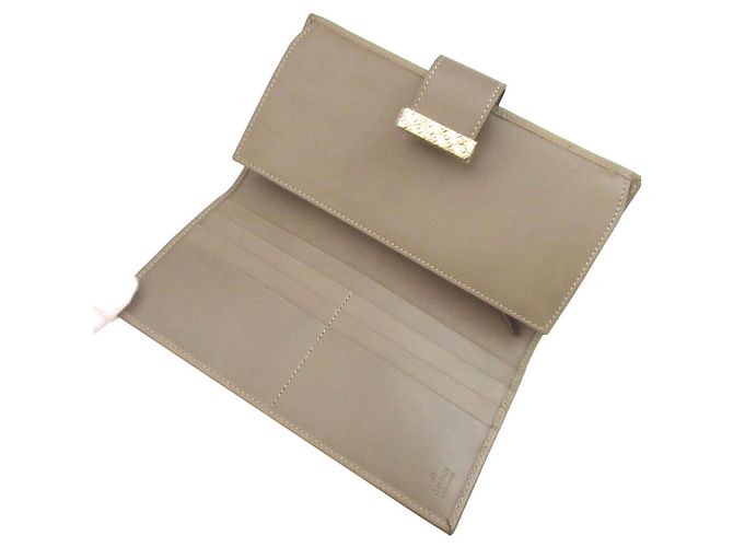 Cartera larga bi-fold Gucci GG Supreme de cuero gris Castaño - vista 4