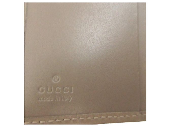 Cartera larga bi-fold Gucci GG Supreme de cuero gris Castaño - vista 9