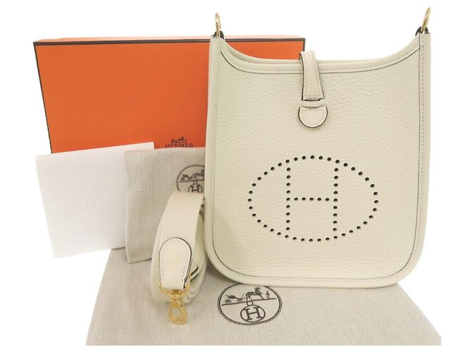 Hermès Borsa a tracolla Hermes Evelyne TPM 16 Bianco - vista 2