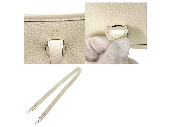 Hermès Borsa a tracolla Hermes Evelyne TPM 16 Bianco - vista 7